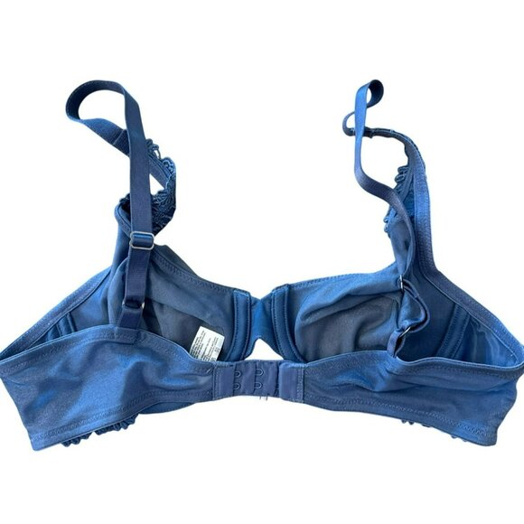 Wacoal Blue 34B Bra Simple Shaping Full Coverage Bra Blue Lace Shimmer 65163 - Picture 3 of 6